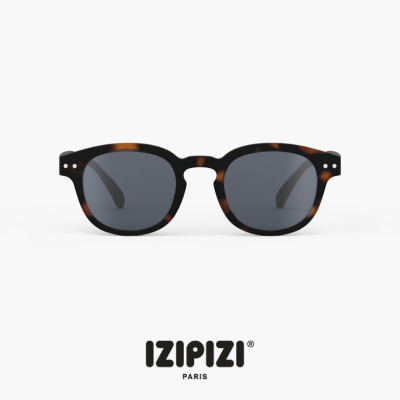 Óculos de sol com armação padrão tartaruga e lentes escuras com logo IZIPIZI PARIS