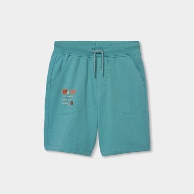 Calções turquesa com cordão e bolsos