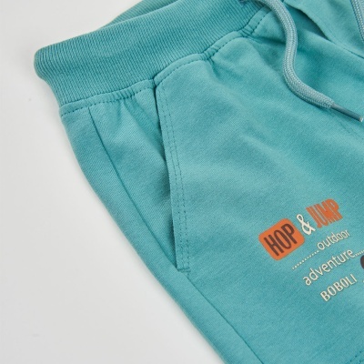 Calças de fato de treino azul turquesa com texto HOP & JUMP outdoor adventure BOBOLI