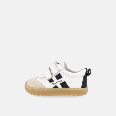 Ténis infantis Branitos branco com detalhes pretos e sola castanha