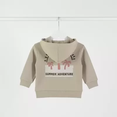 Camisola bege com capuz e estampa SUMMER ADVENTURE nas costas