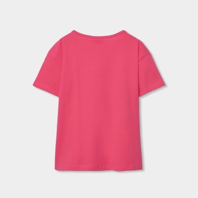 T-shirt feminina rosa, vista de trás