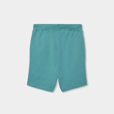 calções de tecido azul turquesa com cós elástico