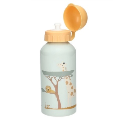 Garrafa de bebida infantil com ilustrações de animais