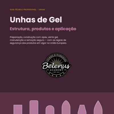 Material promocional curso unhas de gel Belenus Academy