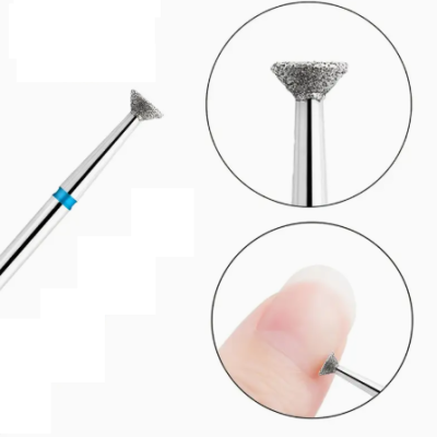 Ferramenta de metal com ponta cónica revestida de diamante para manicure ou pedicure