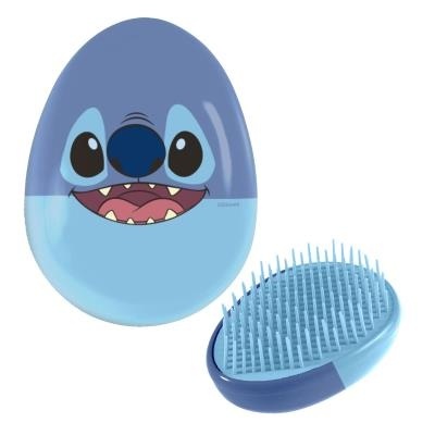 Escova de cabelo azul com desenho do Stitch e cerdas flexíveis