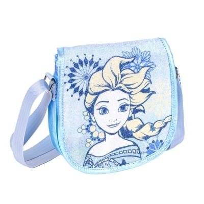 Mala azul clara com personagem Elsa do Frozen estampada