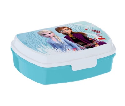 Marmita azul e branca com personagens Frozen no tampo
