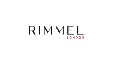 Logótipo da marca RIMMEL LONDON em fundo branco