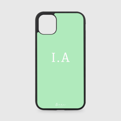 Capa para smartphone verde claro com texto branco I.A e estrutura preta