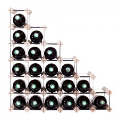 Garrafeira modular metálica com 25 garrafas de vinho escuro