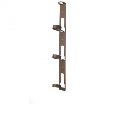 Suporte metálico castanho com três aros circulares