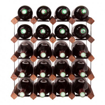 Suporte modular de madeira para garrafas de vinho