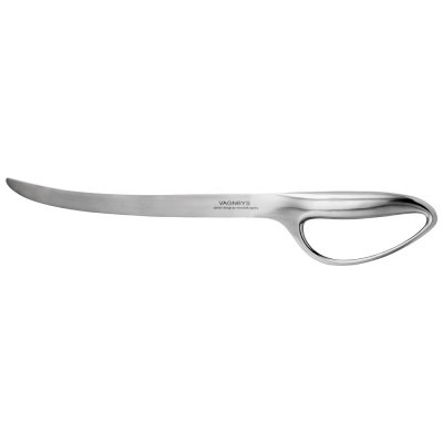 Faca de aço inoxidável com cabo ergonómico e lâmina curva