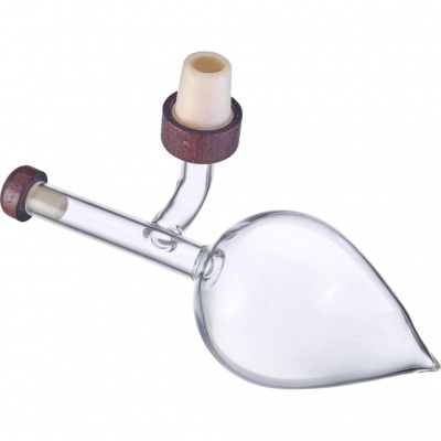 Frasco de vidro transparente com tampas de cortiça