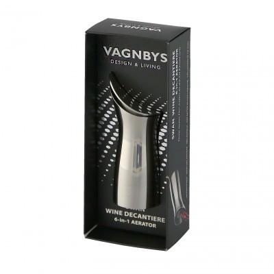 Decantador de vinho VAGNBYS em embalagem preta com texto branco