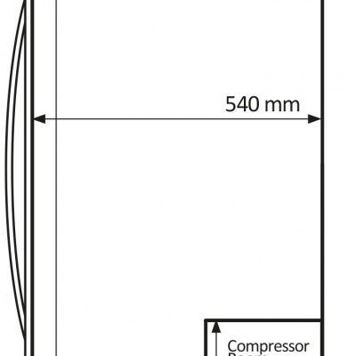 Diagrama de dimensões internas com texto e medidas em milímetros