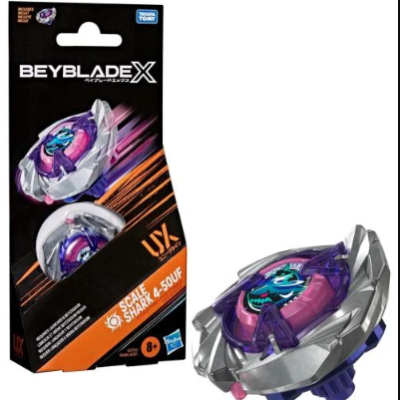Beyblade X SCALE SHARK 4.50UF toy and packaging