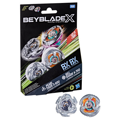 Beyblade Burst toy set with two spinning tops in packaging