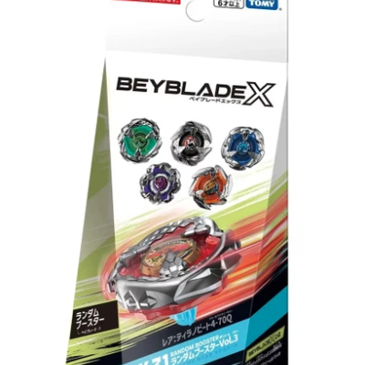 Beyblade X spinning tops package BX-31 with colorful tops and Takara Tomy logo