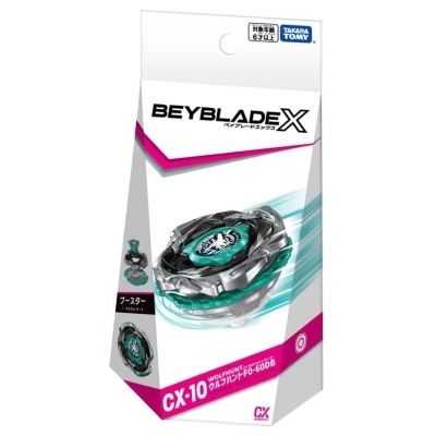 Beyblade X CX-10 WOLFHUNT F0-60DB spinning top packaging by Takara Tomy