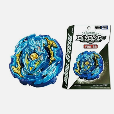 Lança-Beyblade azul e dourado com embalagem BEYBLADE Wibra Special