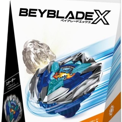 BEYBLADE X UX-01 DRANBUSTER toy packaging with blue and silver spinning top