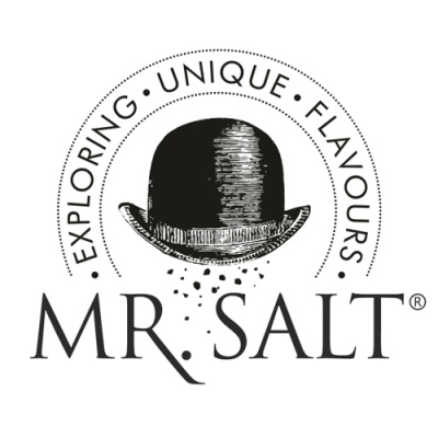 Logótipo MR. SALT com chapéu e texto em círculo
