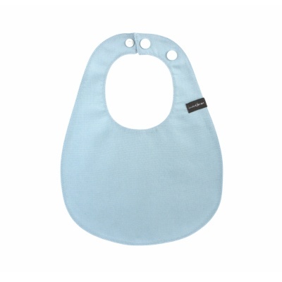 Babete azul claro para bebé com fecho e etiqueta Little Dutch