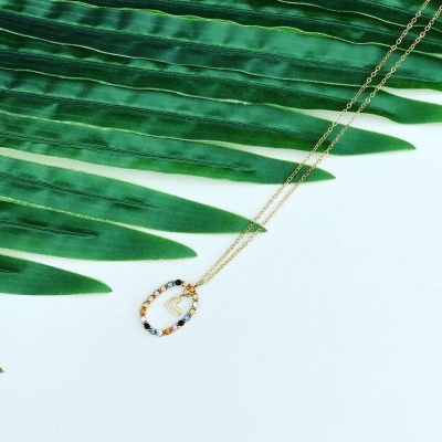 Colar&#x20;em&#x20;A&#x00E7;o&#x20;Dourado&#x20;com&#x20;Zirc&#x00F3;nia&#x20;Mystic