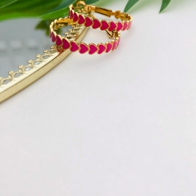 Argolas&#x20;de&#x20;a&#x00E7;o&#x20;com&#x20;cora&#x00E7;&#x00F5;es&#x20;esmaltados&#x20;-&#x20;Summer&#x20;Love