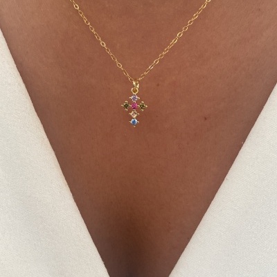 Colar&#x20;Cruz&#x20;colorida