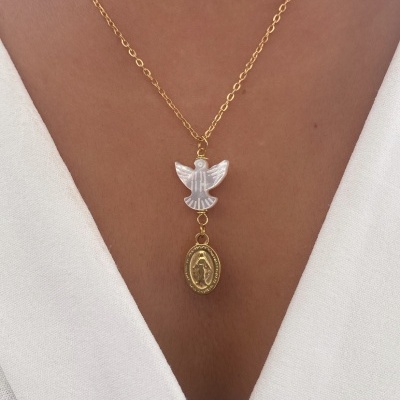 Colar&#x20;com&#x20;esp&#x00ED;rito&#x20;santo&#x20;madrep&#x00E9;rola&#x20;e&#x20;nossa&#x20;senhora