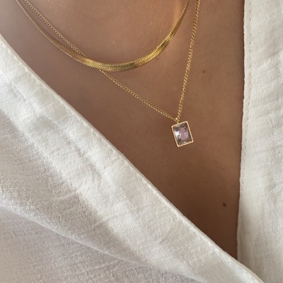 Colar&#x20;duplo&#x20;snake&#x20;com&#x20;brilho