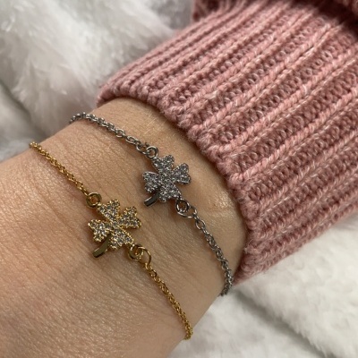 Pulseira&#x20;trevo&#x20;em&#x20;a&#x00E7;o&#x20;inoxid&#x00E1;vel