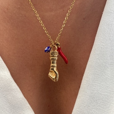 Colar&#x20;punho&#x20;com&#x20;figa&#x20;e&#x20;olho