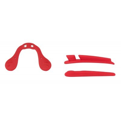 Peças plásticas vermelhas em fundo branco