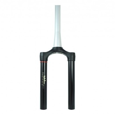 Suspensão de bicicleta preta e cinzenta isolada