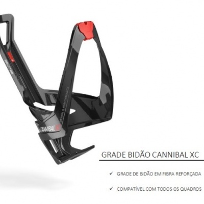 Suporte para bidão bicicleta preto com detalhe vermelho