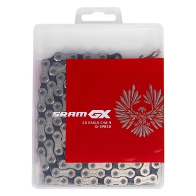 Cadeia para bicicleta SRAM GX Eagle 12-speed em embalagem plástica com etiqueta vermelha
