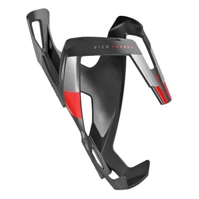 Suporte para garrafa de bicicleta preto e vermelho em carbono