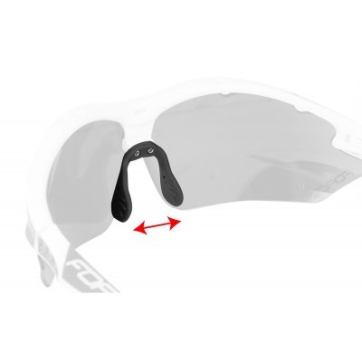 Óculos desportivos com armação branca e almofadas ajustáveis pretas no nariz