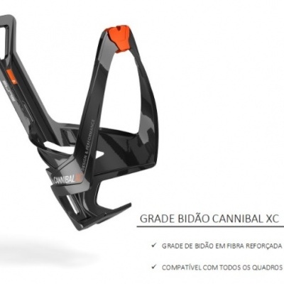 Suporte para bidão de bicicleta Cannibal XC em fibra reforçada preto com laranja