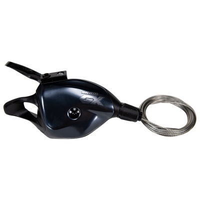 Trava cabo de segurança preta para bicicleta com cabo de aço flexível e inscrição SILVERFOX GX