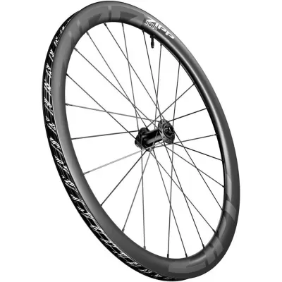 Roda de bicicleta preta ZIPP 303 S com aro de carbono e raios metálicos