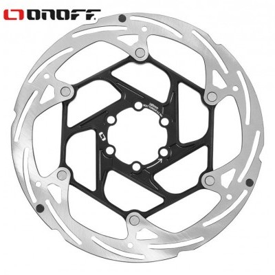 Disco de travão para bicicleta ONOFF prateado e preto com logotipo