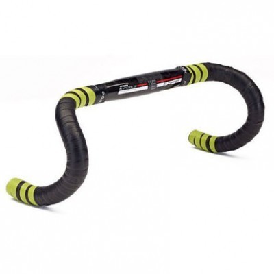 Guiador de bicicleta estrada preto com detalhes amarelos