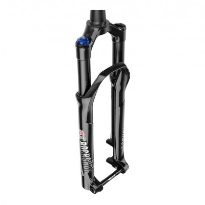 Suspensão de bicicleta RockShox preta com logótipo