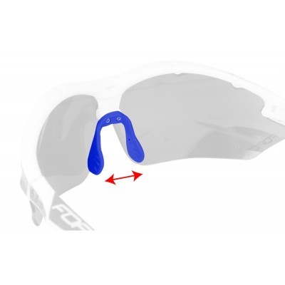 Acessório azul para suporte de nariz em óculos desportivos brancos
